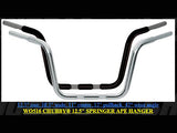 Wild 1 Inc WO516 12-1/2" x 1-1/4" Chubby Springer Ape Hanger Handlebar Chrome for OEM Softail Springer 88-09