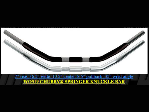 Wild 1 Inc WO519 1-1/4" Chubby Springer Knuckle Bar Handlebar Chrome for OEM Softail Springer 88-09