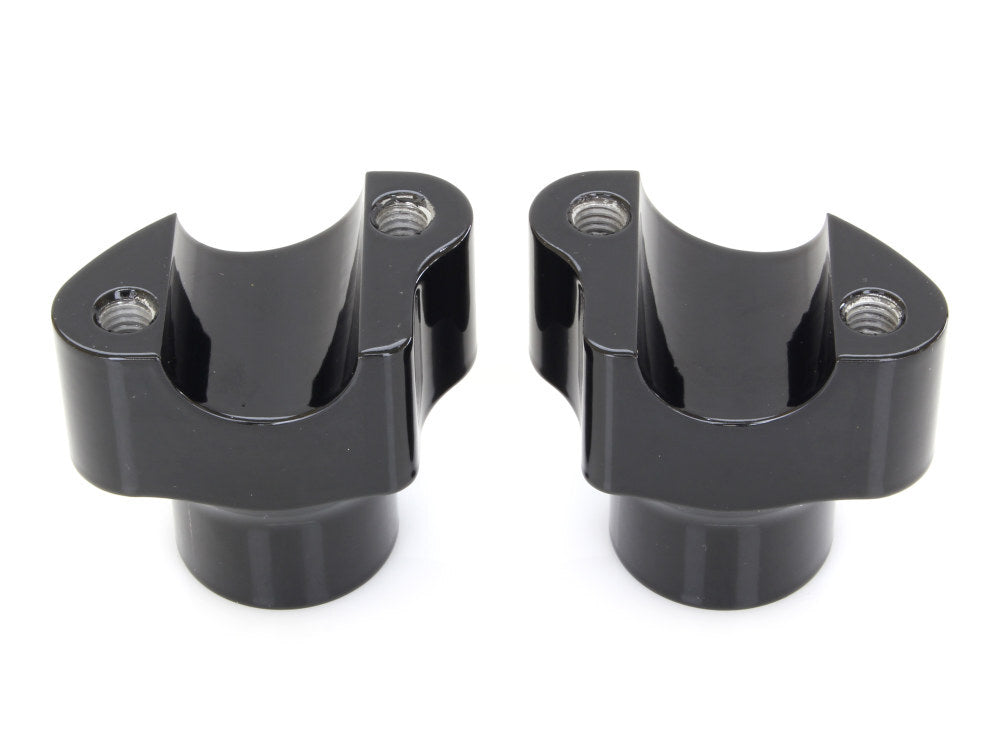 Wild 1 Inc WO525GB 1-1/2" Tall Risers w/1-1/4" Thick Base Gloss Black for 1" Handlebar