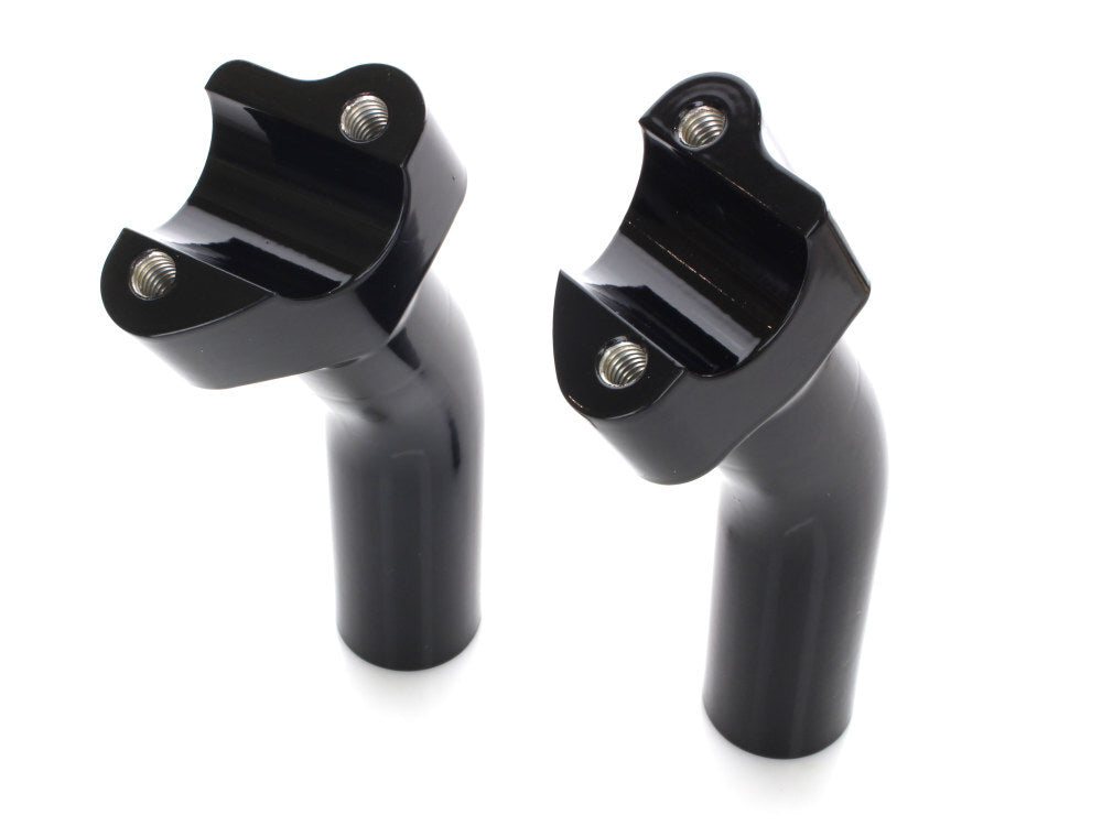 Wild 1 Inc WO527GB 5-1/2" Pullback Risers w/1-1/4" Thick Base Gloss Black for 1" Handlebar