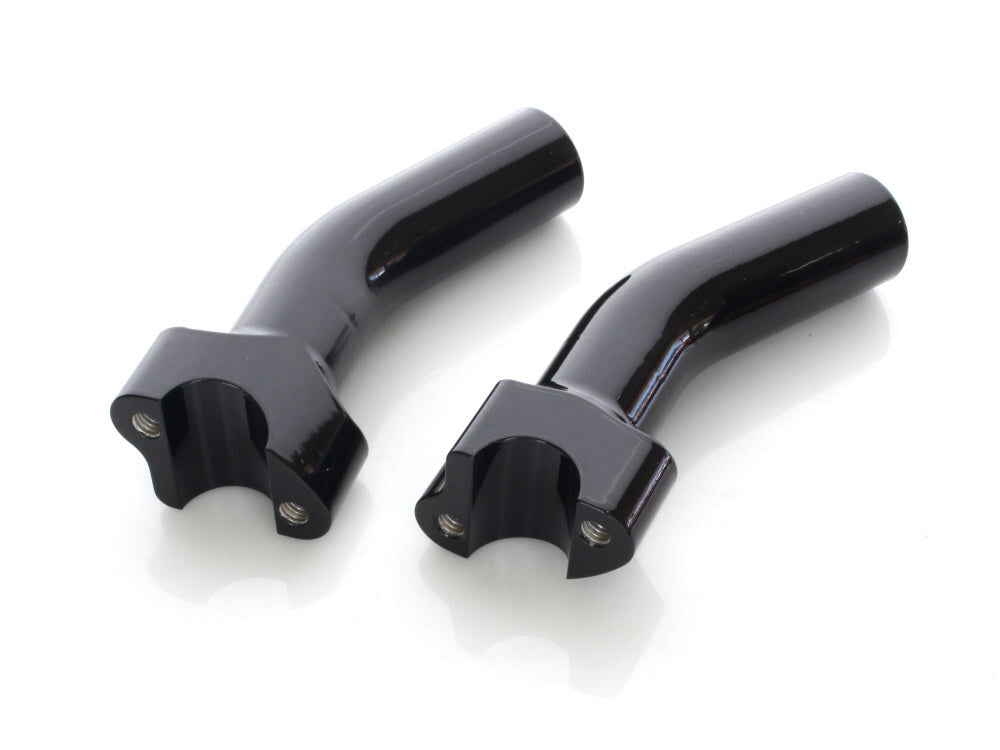 Wild 1 Inc WO527GB 5-1/2" Pullback Risers w/1-1/4" Thick Base Gloss Black for 1" Handlebar