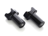 Wild 1 Inc WO529GB 3-1/2" Tall Risers w/1-1/4" Thick Base Gloss Black for 1" Handlebar