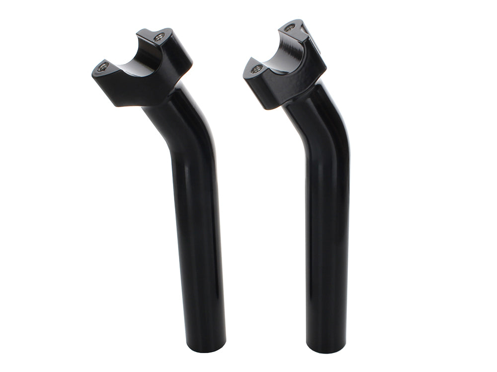 Wild 1 Inc WO530GB 9-1/2" Pullback Risers w/1-1/4" Thick Base Gloss Black for 1" Handlebar