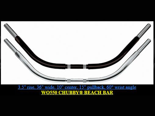 Wild 1 Inc WO550 1-1/4" Chubby Beach Bar Handlebar Chrome