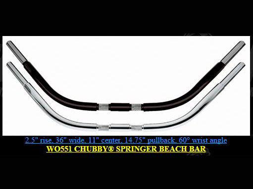 Wild 1 Inc WO551 1-1/4" Chubby Springer Beach Bar Handlebar Chrome for OEM Softail Springer 88-09