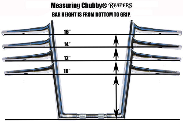 Wild 1 Inc WO580 10" x 1-1/4" Chubby Hooked Ape Hanger Handlebar Chrome