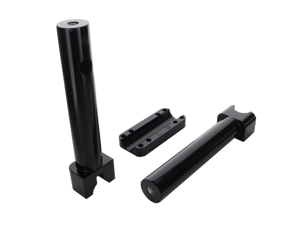 Wild 1 Inc WO910GB 10" Tall Savage Risers w/Top Clamp Gloss Black for 1-1/4" Handlebar