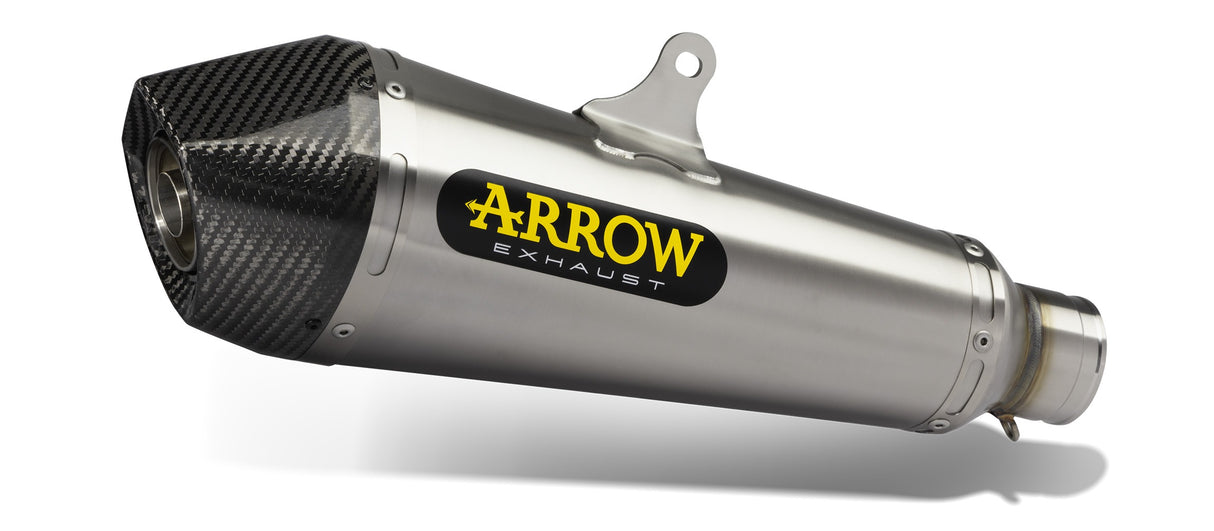 Arrow 71937XKIW X-Kone Stainless Steel Full Exhaust System w/Nichrom Silver Muffler & Carbon End Cap for Kawasaki Ninja 650/Z 650 21-23