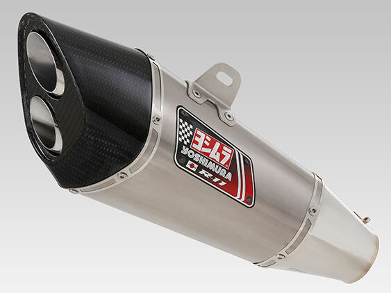 Yoshimura R-11 Euro3 Stainless Slip-On Dual Exit Muffler w/Titanium Sleeve for Suzuki GSX-R600 11Up/GSX-R750 11Up