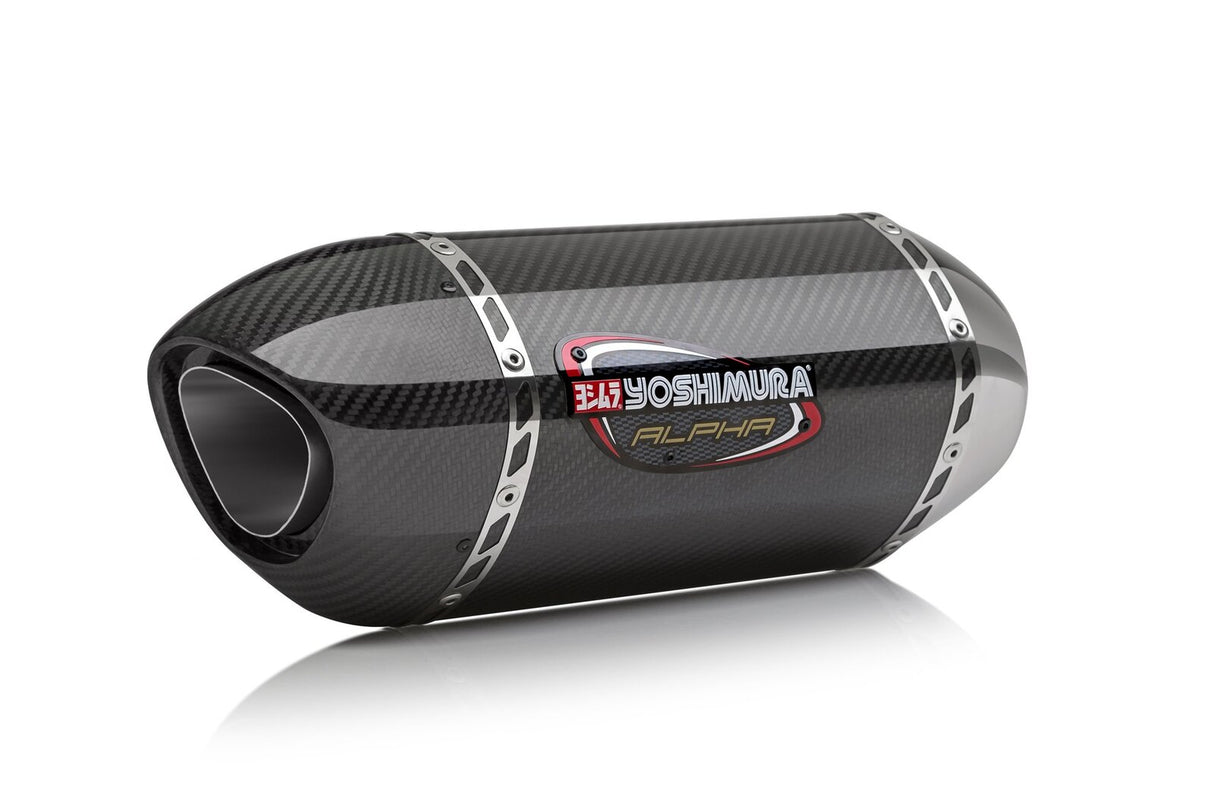 Yoshimura Alpha Signature Stainless Slip-On Muffler w/Carbon Sleeve/Carbon End Cap for Suzuki GSX-S1000/F 16-19