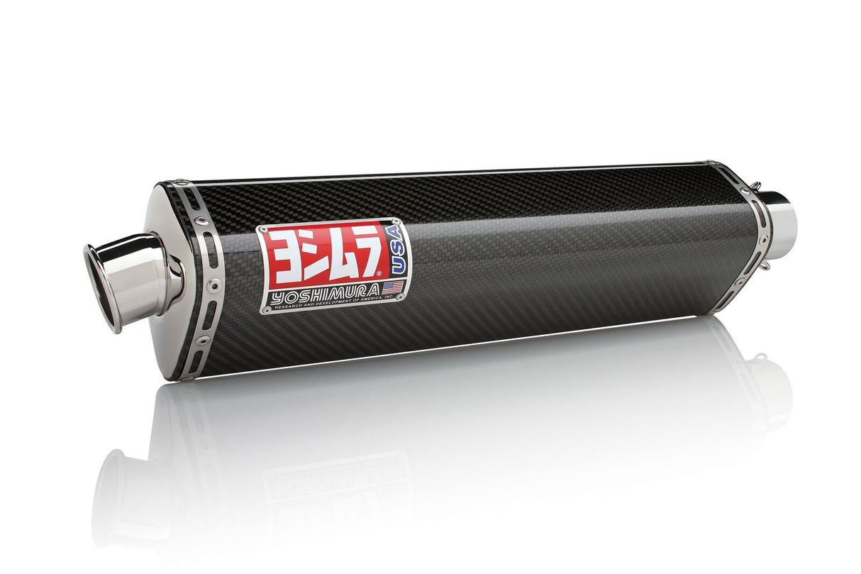 Yoshimura TRS Race Stainless Slip-On Muffler w/Carbon Sleeve/Stainless End Cap for Suzuki SV650/S 04-10