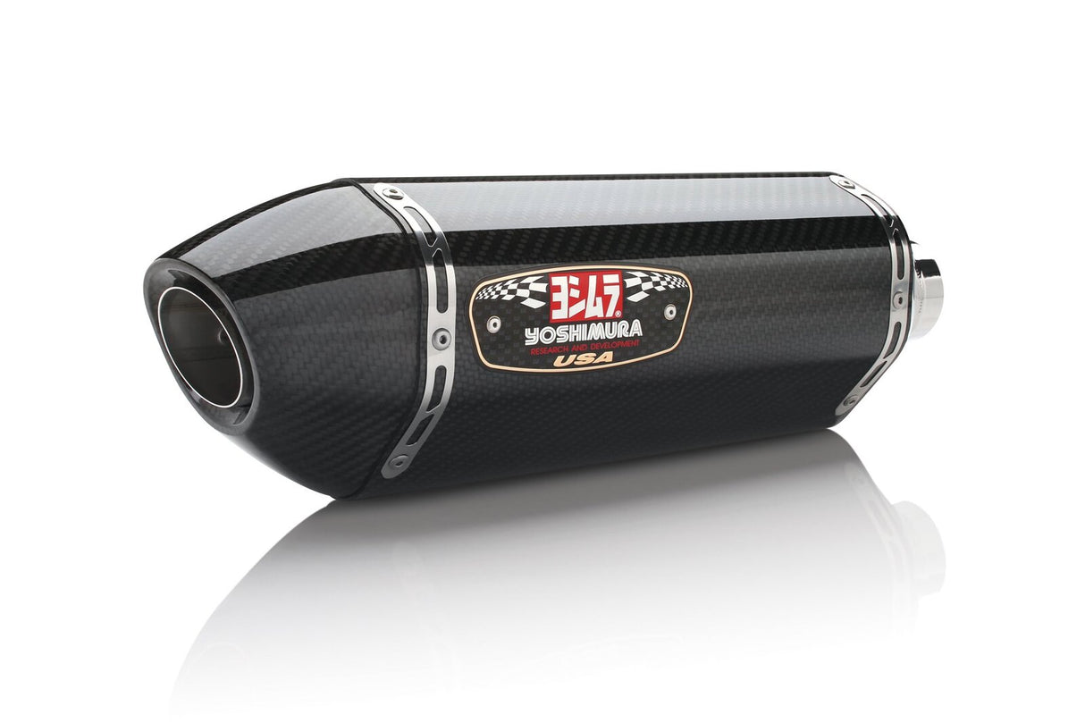 Yoshimura R-77 Race Stainless Slip-On Single Muffler w/Carbon Sleeve/Carbon End Cap for Suzuki GSX-R1000 07-08