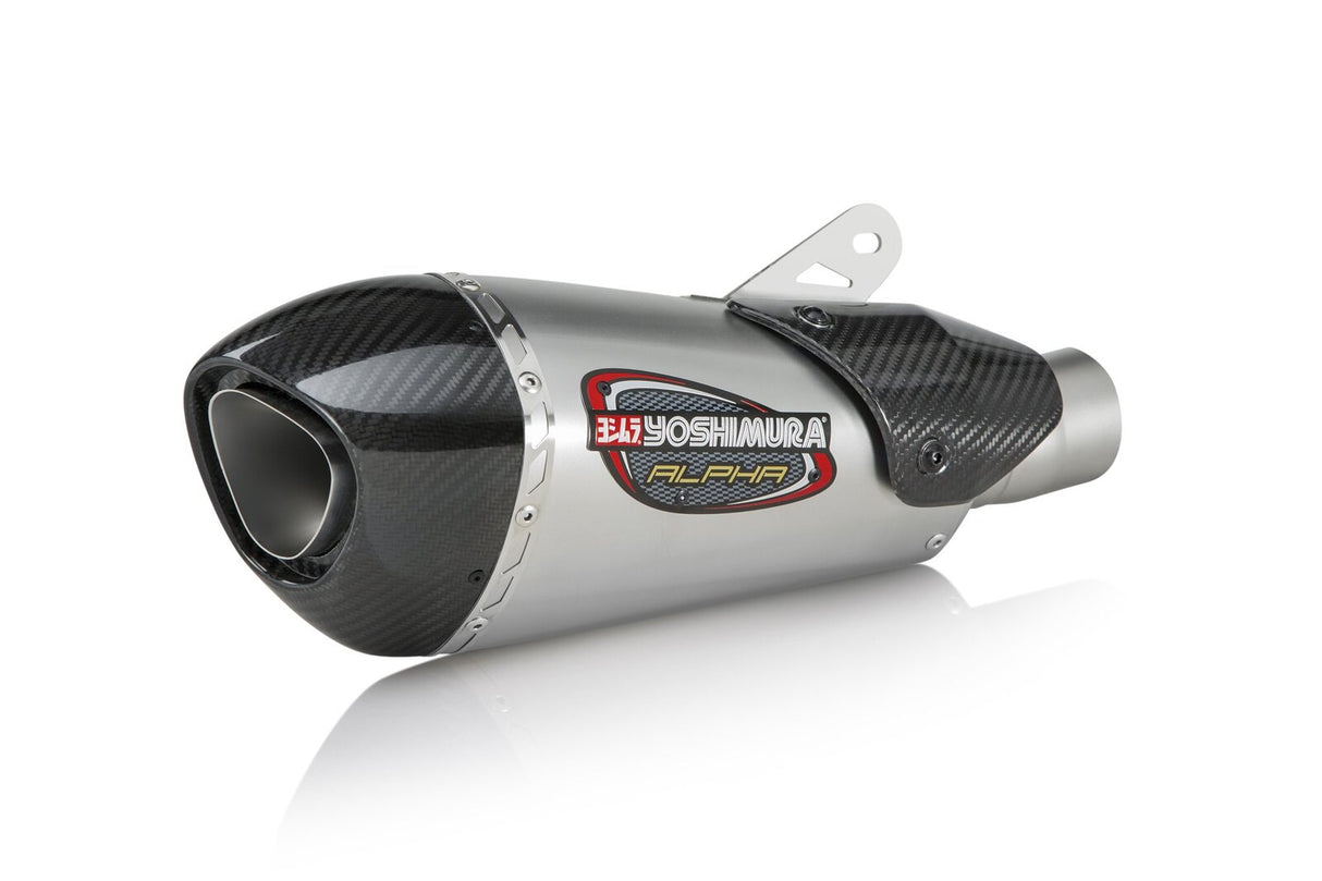 Yoshimura Alpha T Race Stainless Works Finish Full Exhaust System w/Carbon Sleeve/Carbon End Cap for Suzuki Hayabusa 08-20