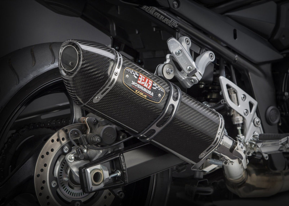 Yoshimura RS-3 Street Stainless Slip-On Muffler w/Carbon Sleeve/Carbon End Cap for Suzuki GSF/GSX1250FA 07-16