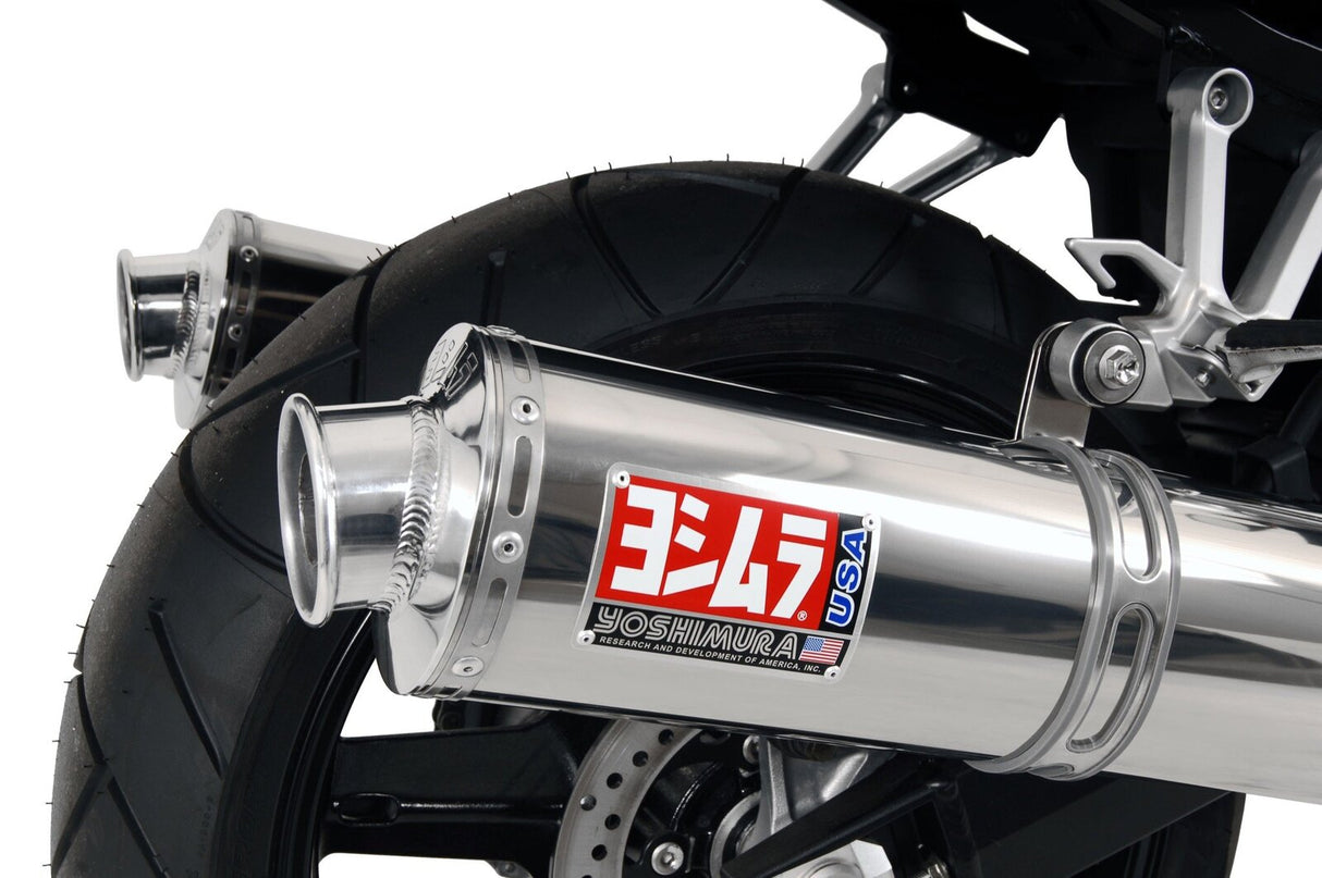 Yoshimura RS-3 Race Stainless Dual Bolt-On Mufflers w/Aluminum End Cap for Suzuki SV1000/S 04-07