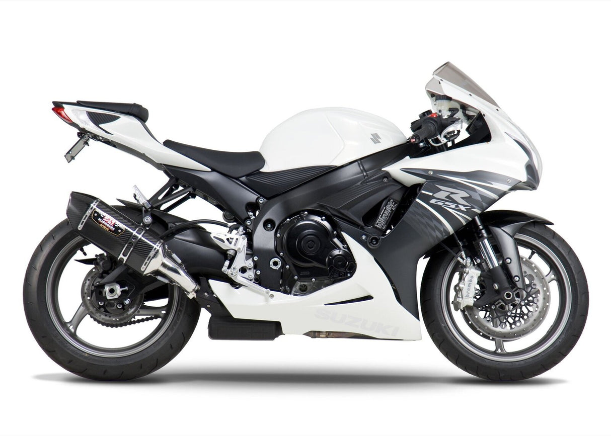 Yoshimura R-77 Street Stainless Slip-On Muffler w/Carbon Sleeve/Carbon End Cap for Suzuki GSX-R600/750 11-20