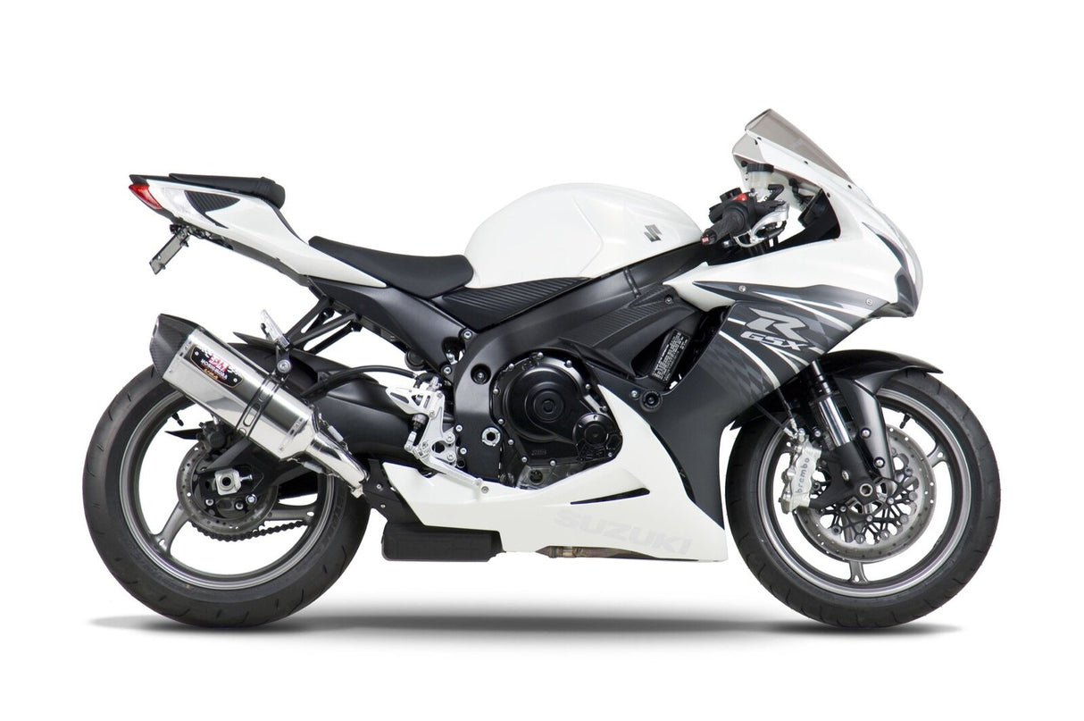 Yoshimura R-77 Street Stainless Slip-On Muffler w/Stainless Sleeve/Carbon End Cap for Suzuki GSX-R600/750 11-20