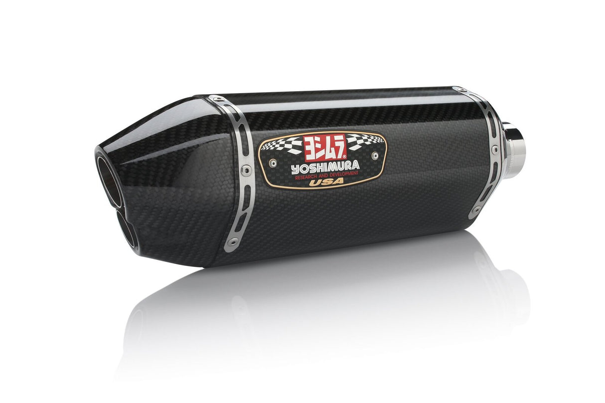 Yoshimura R-77D Street Stainless Slip-On Muffler w/Carbon Sleeve/Carbon End Cap for Suzuki GSX-R600/750 11-20