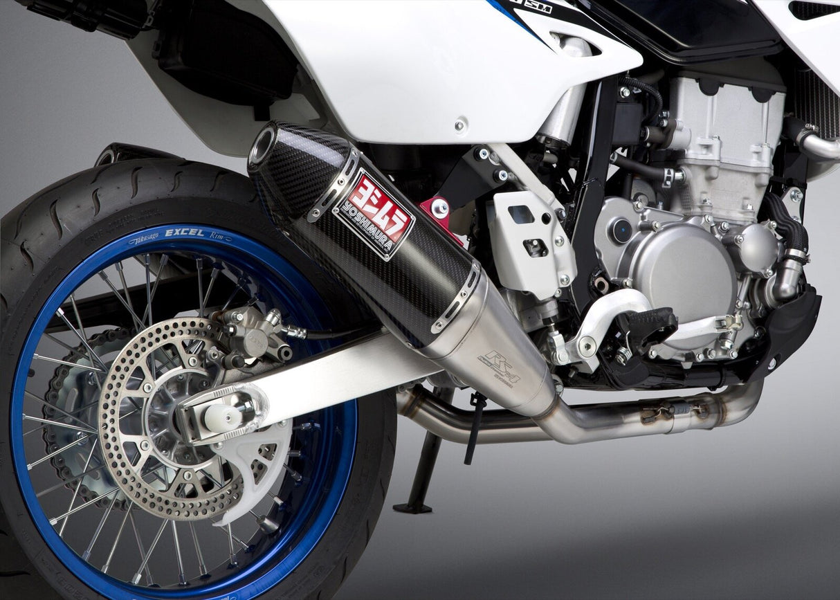 Yoshimura RS-4 Signature Stainless Dual Full Exhaust System w/Carbon Sleeve/Carbon End Cap for Suzuki DR-Z400S/SM 00-20