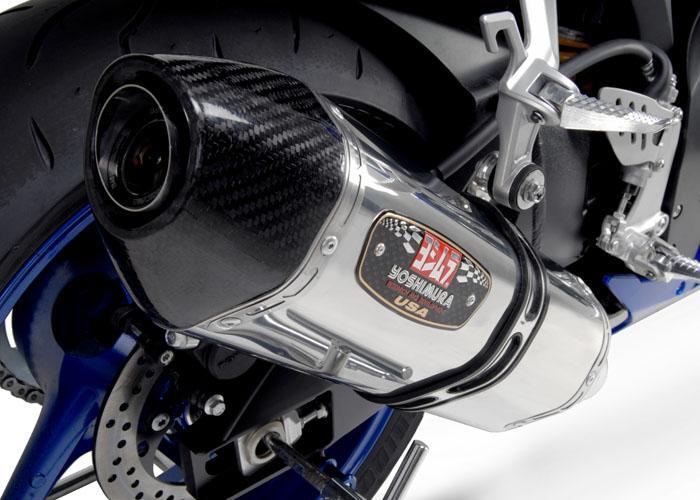 Yoshimura R-77 Street Stainless Slip-On Muffler w/Stainless Sleeve/Carbon End Cap for Suzuki GSX-R600/750 08-10