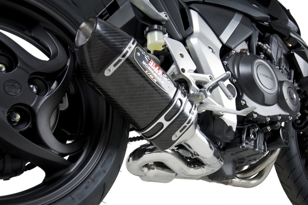 Yoshimura R-77 Race Stainless 3/4 Slip-On Muffler w/Carbon Sleeve/Carbon End Cap for Honda CB1000R 11-16