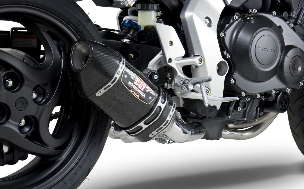 Yoshimura R-77 Race Stainless 3/4 Slip-On Muffler w/Carbon Sleeve/Carbon End Cap for Honda CB1000R 11-16