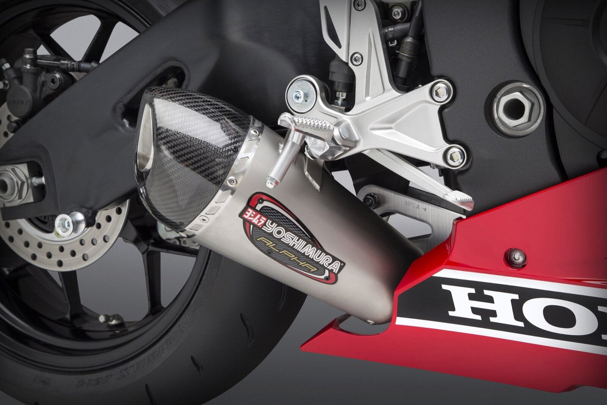 Yoshimura Alpha T Street Stainless Full Exhaust System w/Stainless Sleeve/Carbon End Cap for Honda CBR1000RR/SP/SP2 17-19