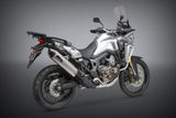 Yoshimura RS-4 Street Stainless Works Finish Slip-On Muffler w/Stainless Sleeve/Carbon End Cap for Honda Africa Twin 16-19