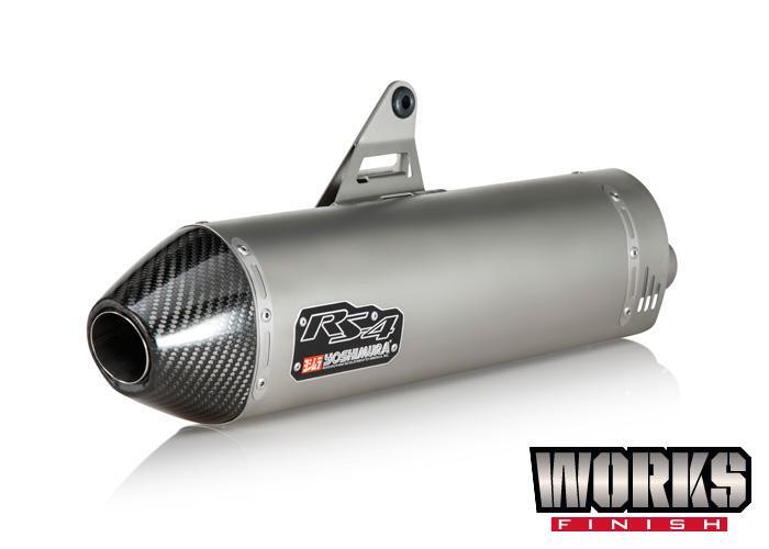 Yoshimura RS-4 Street Stainless Works Finish Slip-On Muffler w/Stainless Sleeve/Carbon End Cap for Honda Africa Twin 16-19