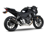 Yoshimura R-77 Street Stainless Slip-On Muffler w/Carbon Sleeve/Carbon End Cap for Honda CBR500R/CB500F 13-15