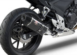 Yoshimura R-77 Street Stainless Slip-On Muffler w/Carbon Sleeve/Carbon End Cap for Honda CBR500R/CB500F 13-15