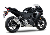 Yoshimura R-77 Street Stainless Slip-On Muffler w/Stainless Sleeve/Carbon End Cap for Honda CBR500R/CB500F 13-15