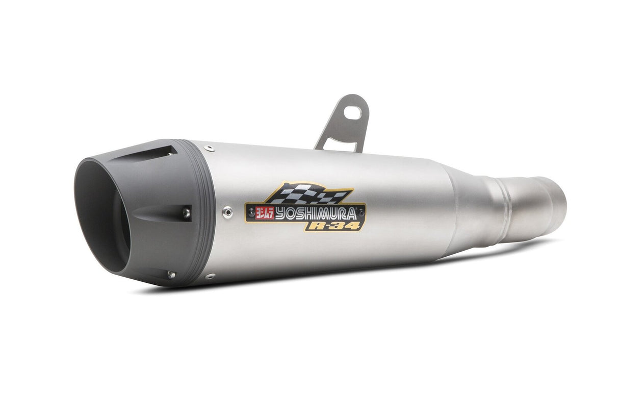 Yoshimura R-34 Street Stainless Slip-On Muffler w/Stainless Sleeve/Aluminium End Cap for Honda Rebel 500 17-19