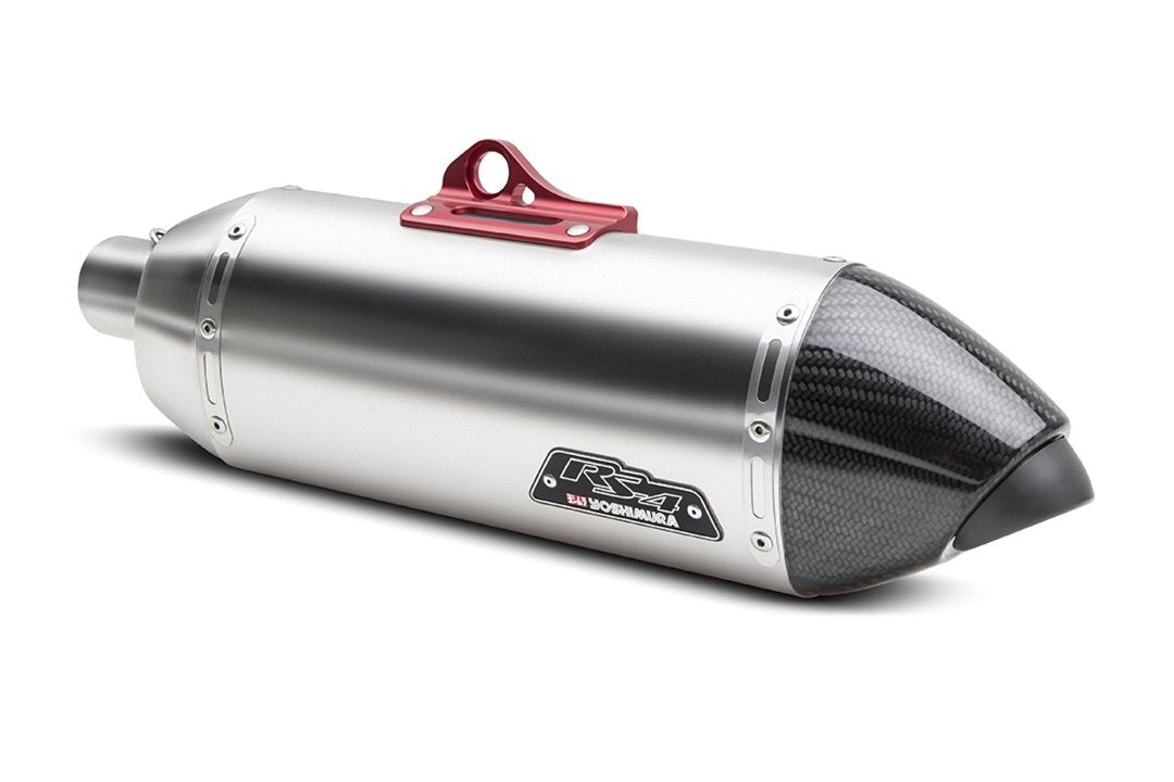 Yoshimura RS-4T Signature Stainless Slip-On Muffler w/Stainless Sleeve/Carbon End Cap for Yamaha Super Tenere 12-20