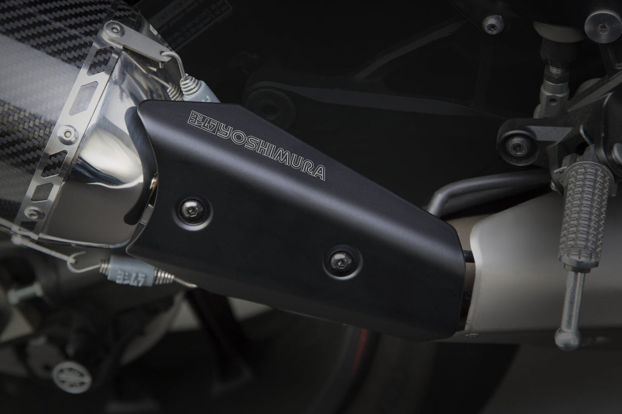 Yoshimura Alpha Signature Stainless Slip-On Muffler w/Stainless Sleeve/Carbon End Cap for Yamaha YZF-R1/M/S 15-20