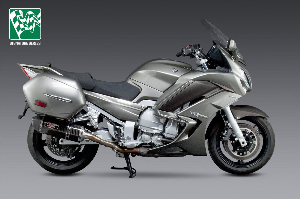 Yoshimura R-77 Signature Stainless Dual Slip-On Mufflers w/Carbon Sleeve/Carbon End Cap for Yamaha FJR1300A 13-20