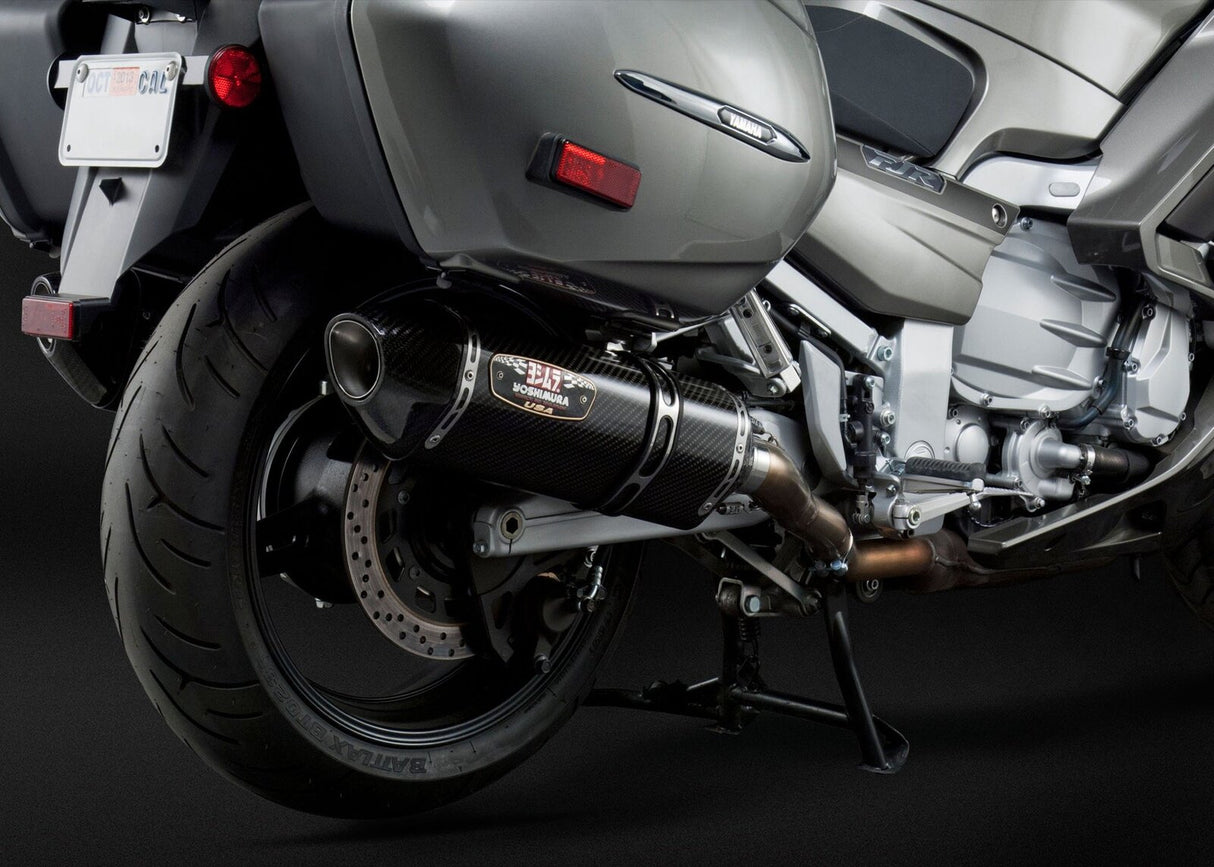 Yoshimura R-77 Signature Stainless Dual Slip-On Mufflers w/Carbon Sleeve/Carbon End Cap for Yamaha FJR1300A 13-20