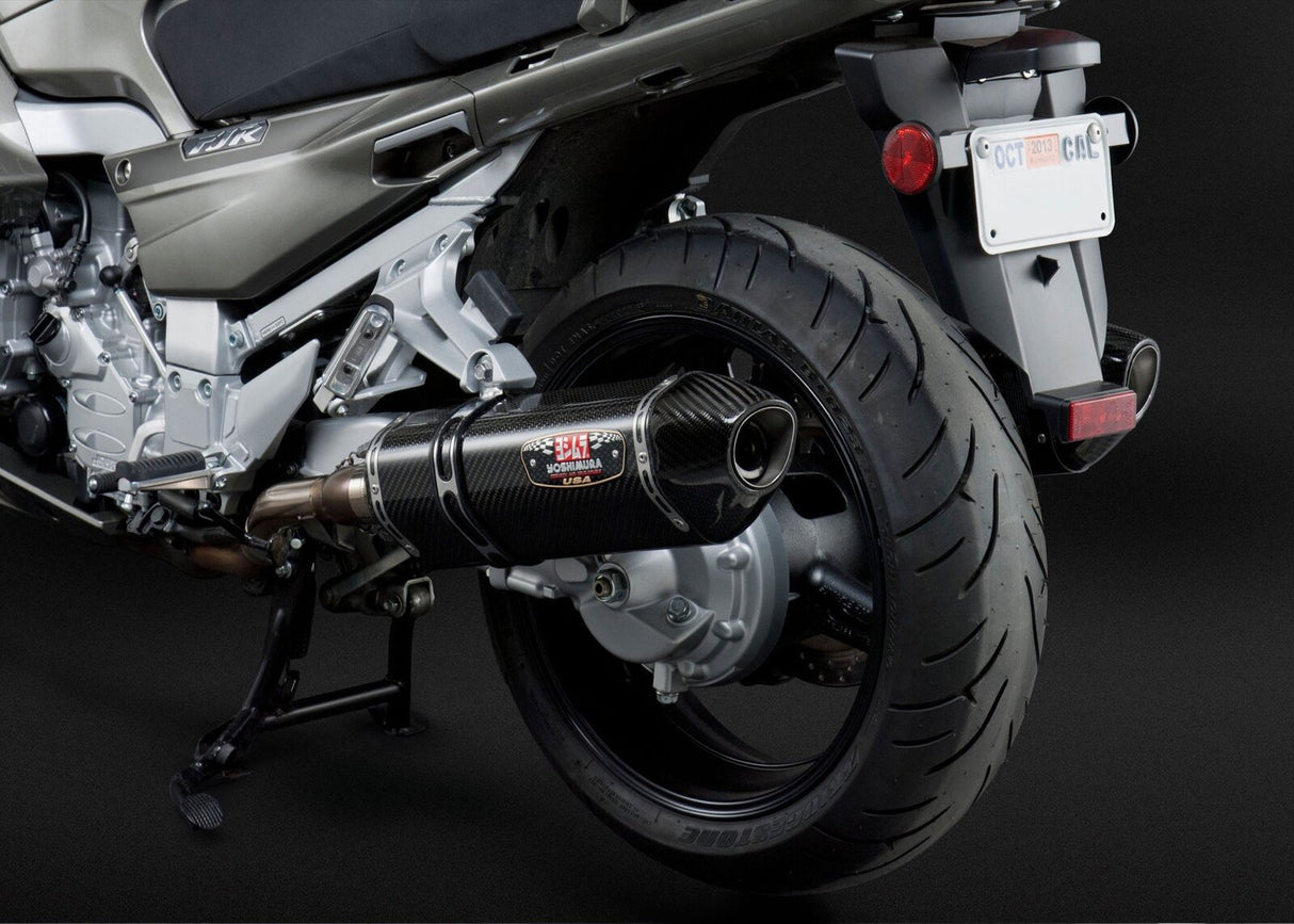 Yoshimura R-77 Signature Stainless Dual Slip-On Mufflers w/Carbon Sleeve/Carbon End Cap for Yamaha FJR1300A 13-20