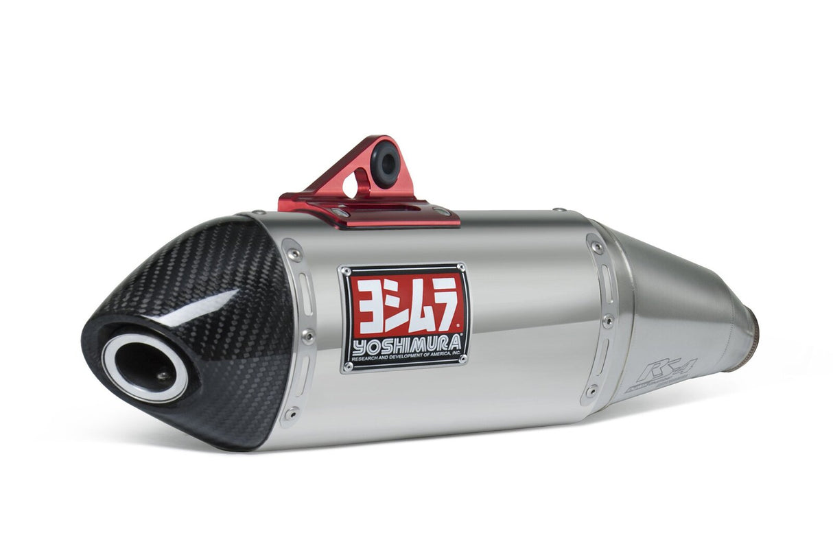 Yoshimura RS-4 Race Stainless Slip-On Muffler w/Stainless Sleeve/Carbon End Cap for Yamaha WR250R 08-20/WR250X 08-11