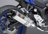 Yoshimura R-77 Race Stainless Full Exhaust System w/Stainless Sleeve/Carbon End Cap for Yamaha YZF-R3 15-20