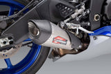 Yoshimura AT2 Street Stainless Slip-On Muffler w/Stainless Sleeve/Carbon End Cap for Yamaha YZF-R6V 06-20