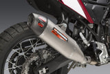 Yoshimura RS-12 Street Stainless Works Finish Slip-On Muffler w/Stainless Sleeve/Carbon End Cap for Yamaha Tenere 700 2021