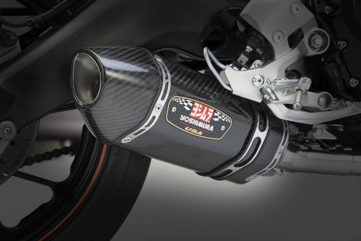 Yoshimura R-77 Race Stainless Full Exhaust System w/Carbon Sleeve/Carbon End Cap for Yamaha MT/FZ-09/XSR 900 14-20