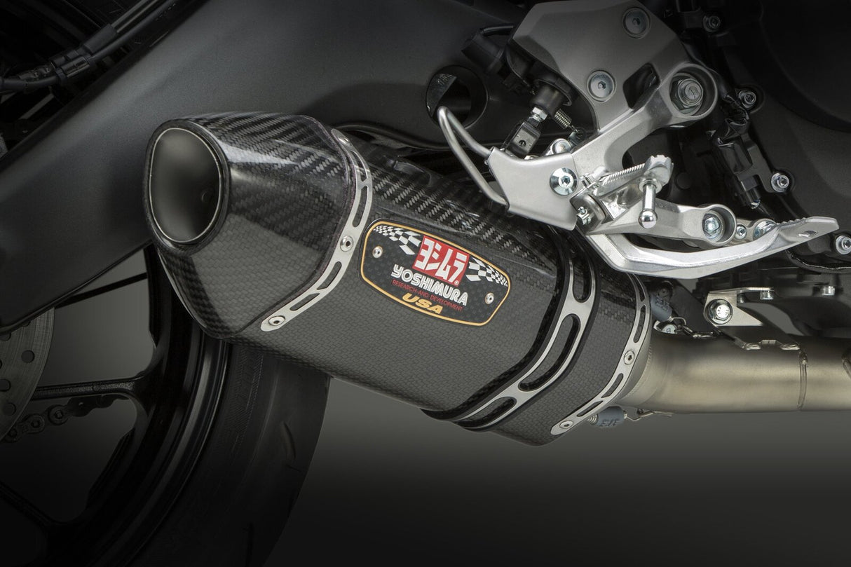 Yoshimura R-77 Race Stainless Works Finish Full Exhaust System w/Carbon Sleeve/Carbon End Cap for Yamaha MT/FZ-09/XSR 900 14-20