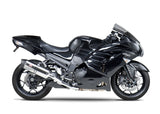 Yoshimura R-77 Race Stainless Dual Slip-On Mufflers w/Stainless Sleeve/Carbon End Cap for Kawasaki Ninja ZX-14R 12-20