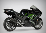 Yoshimura R-77 Race Stainless Full Exhaust System w/Carbon Sleeve/Carbon End Cap for Kawasaki Ninja ZX-14R/ABS 12-23