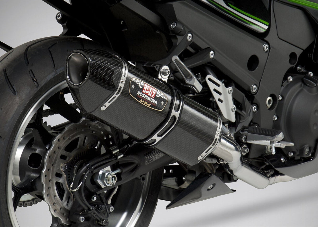 Yoshimura R-77 Race Stainless Full Exhaust System w/Carbon Sleeve/Carbon End Cap for Kawasaki Ninja ZX-14R/ABS 12-23