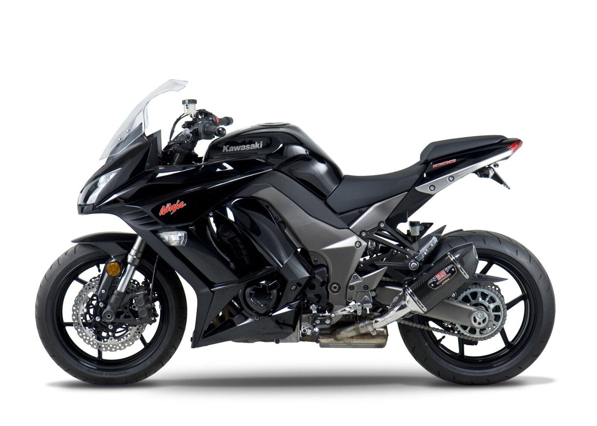 Yoshimura R-77 Street Stainless Dual Slip-On Mufflers w/Carbon Sleeve/Carbon End Cap for Kawasaki Ninja 1000 11-13