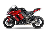 Yoshimura R-77 Street Stainless Dual Slip-On Mufflers w/Stainless Sleeve/Carbon End Cap for Kawasaki Ninja 1000 11-13