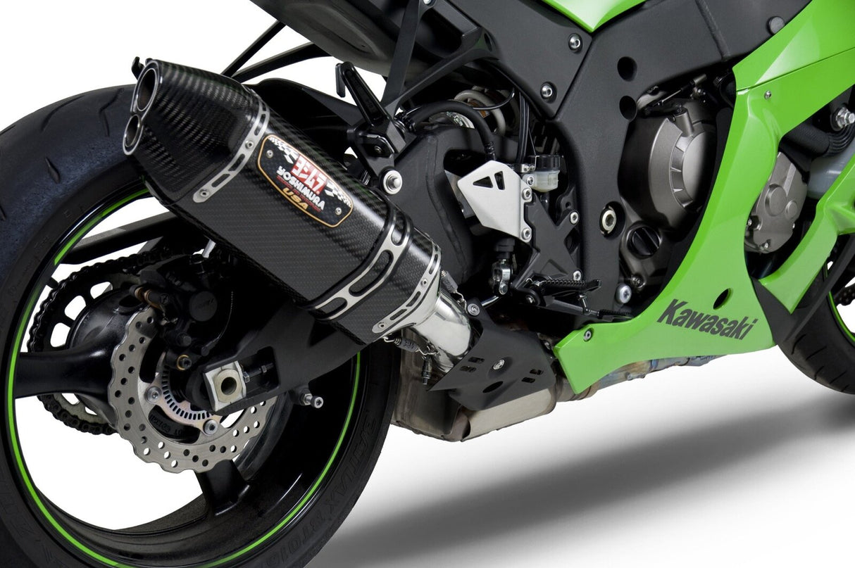 Yoshimura R-77D Street Stainless Slip-On Muffler w/Carbon Sleeve/Carbon End Cap for Kawasaki Ninja ZX-10R 11-15